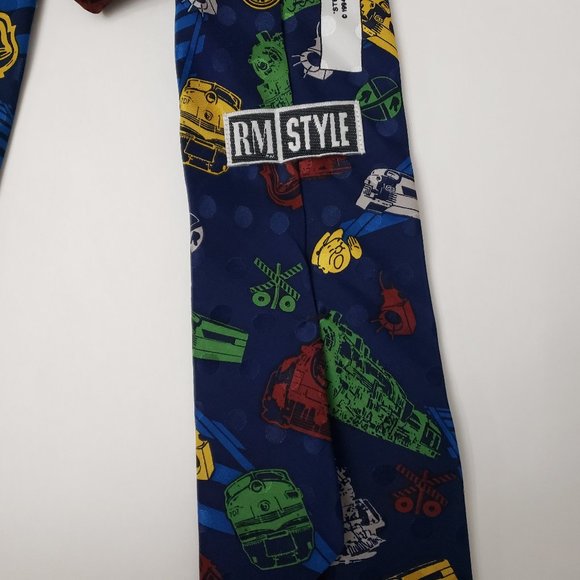 Vintage 1994 Steam Trains 100% Silk Necktie Ties Career Wear Railroad Trains - Picture 10 of 13